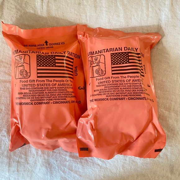Other - 2 NEW HUMANITARIAN MREs [Inspection 12/20] Meals Ready To Eat
